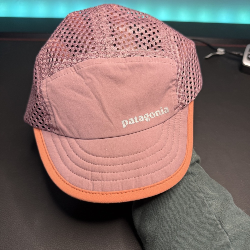 Patagonia Duckbill Running Cap Strap Back One Size Pink Mesh Trail